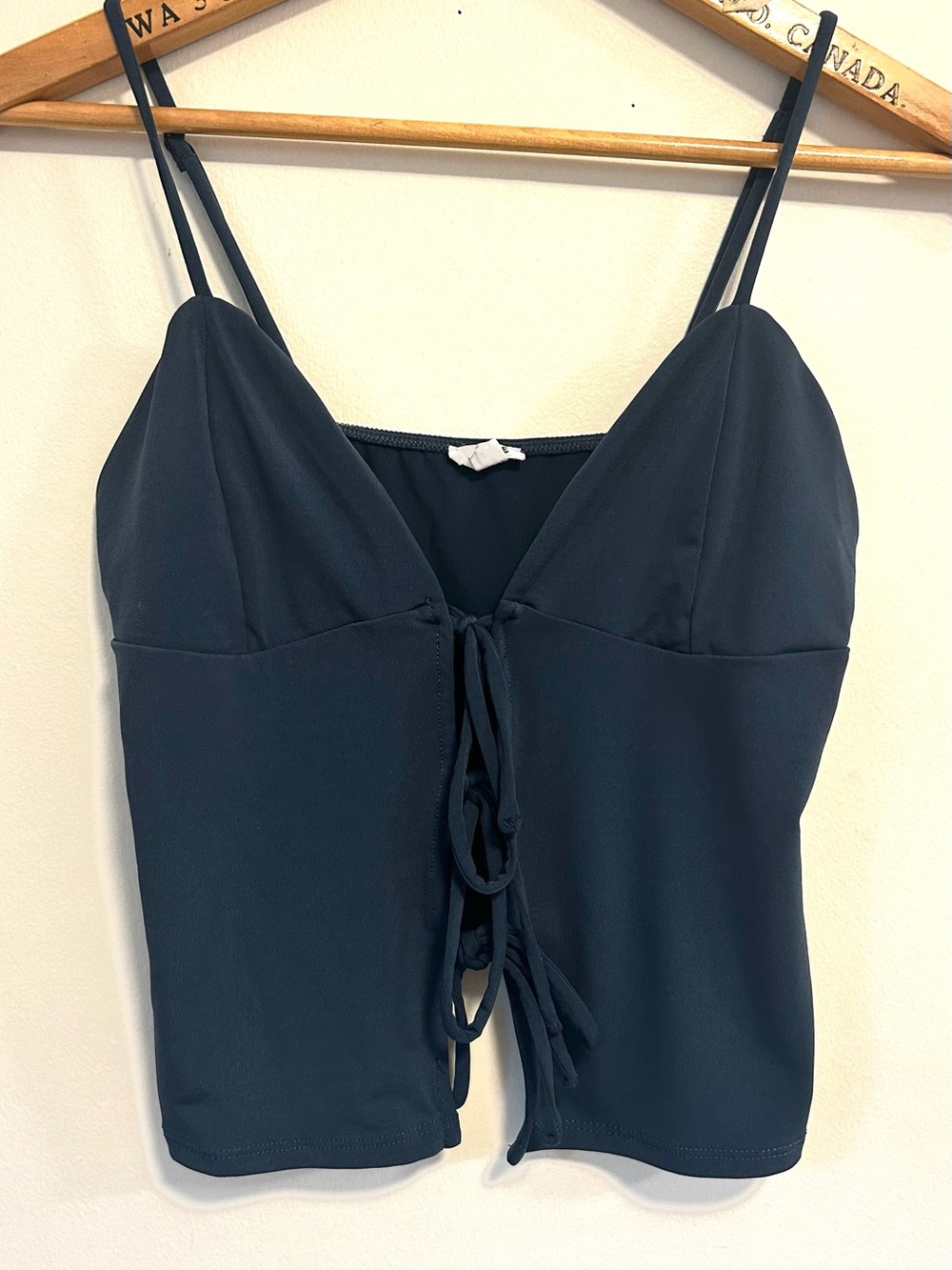 Garage Navy Lace-Up Spaghetti Strap Camisole